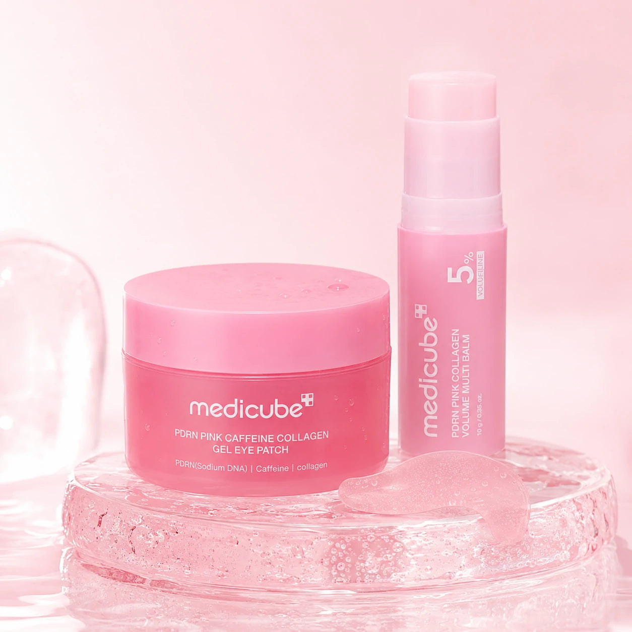 Medicube PDRN Eye Glow Duo: PDRN Collagen Volume Multi Balm Stick and Caffeine Eye Patches