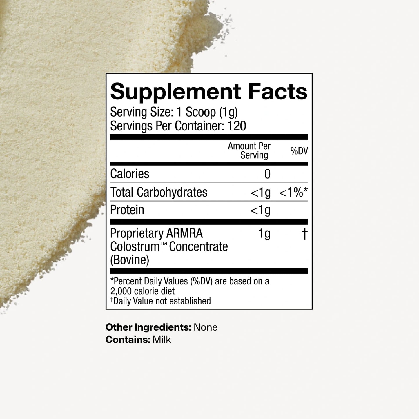 ARMRA Colostrum Unflavored  120 Serving Jar